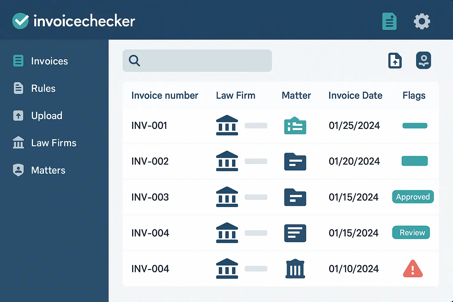InvoiceChecker dashboard preview