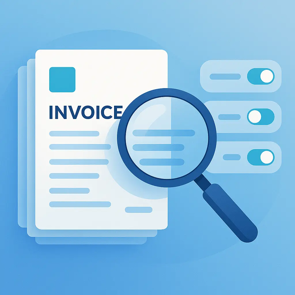 Abstract invoice analysis illustration